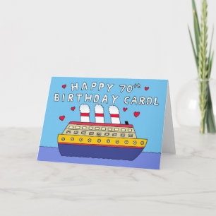 Carte Joyeux 70e anniversaire Carol Crusie Ship