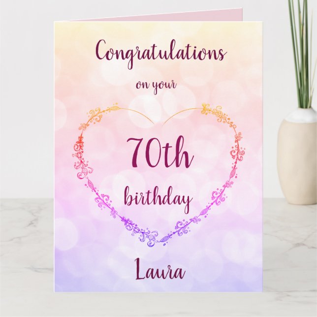 Carte Joyeux 70e anniversaire personnalisé (Devant)