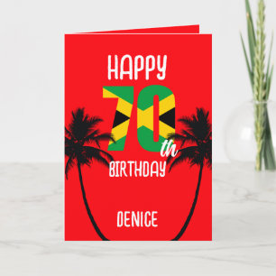 Carte Joyeux 70ème anniversaire en Jamaïque