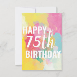 Carte Joyeux 75e Anniversaire ("Dégradés Aquarelle