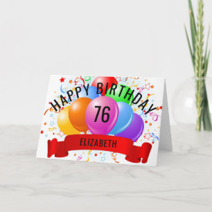 Carte Joyeux 76e anniversaire personnalisé