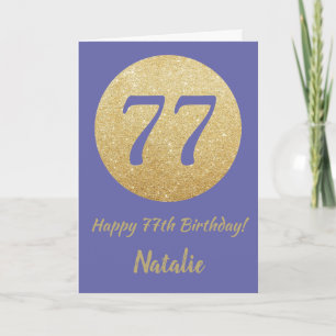 Carte Joyeux 77e anniversaire et Parties scintillant d'o