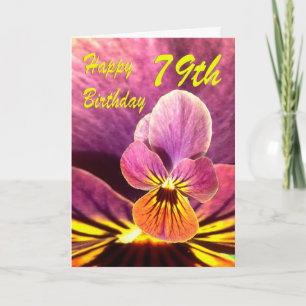 Carte Joyeux 79e anniversaire Pansy Flower