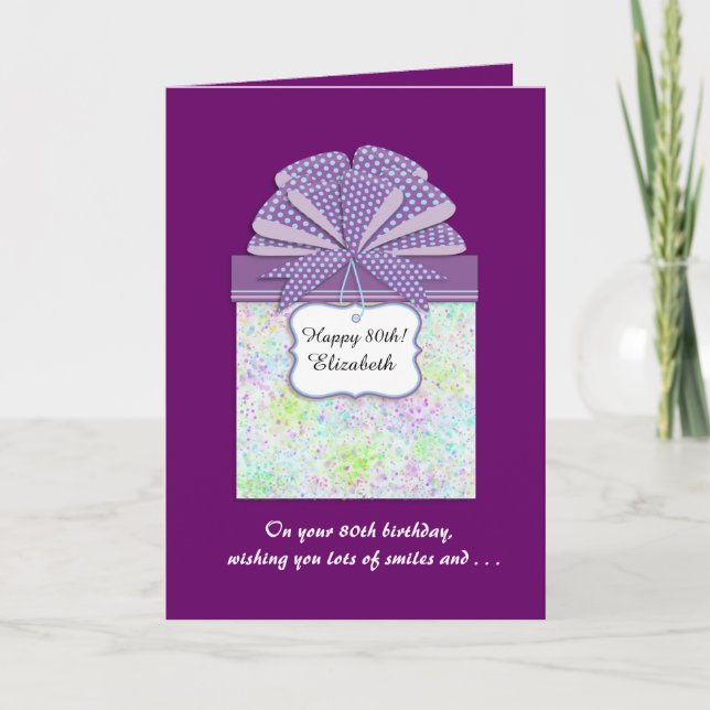 Carte Joyeux 80e anniversaire 3 Panel (Devant)