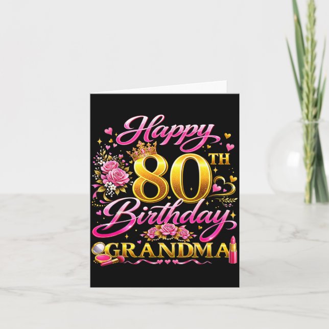Carte Joyeux 80e Anniversaire Grand-mère 80 et Fabuleux  (Devant)