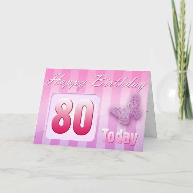 Carte Joyeux 80e anniversaire Grand Mère Grande-Tante Ma (Devant)