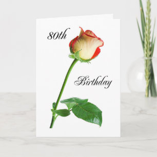 Carte Joyeux 80e anniversaire Rose