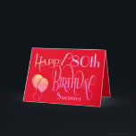 Carte Joyeux 80e anniversaire stylish Script Name Rouge<br><div class="desc">Un design élégant de la typographie ornée pour envoyer des salutations de Joyeux 80e anniversaire. L’élégante écriture décorative est dans les tons citron et lilas, et l’âge est dans une police de coordonnées en lilas mou, avec le nom de votre destinataire, sur un arrière - plan rouge. Vous pouvez changer...</div>