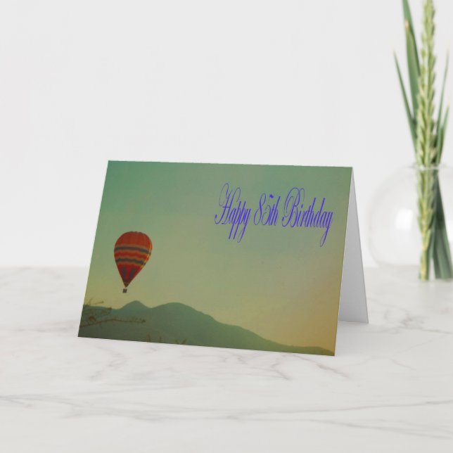 Carte Joyeux 85e anniversaire Hot Air Balloon (Devant)