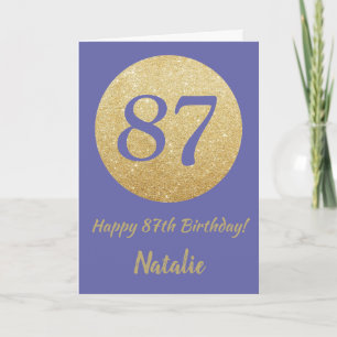 Carte Joyeux 87ème anniversaire et Parties scintillant d