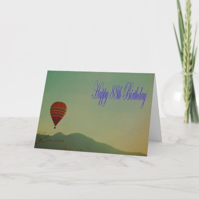 Carte Joyeux 88e anniversaire Hot Air Balloon (Devant)