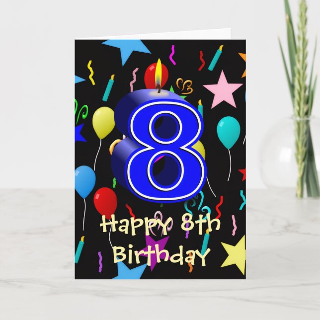 Carte Joyeux 8e anniversaire (Devant)