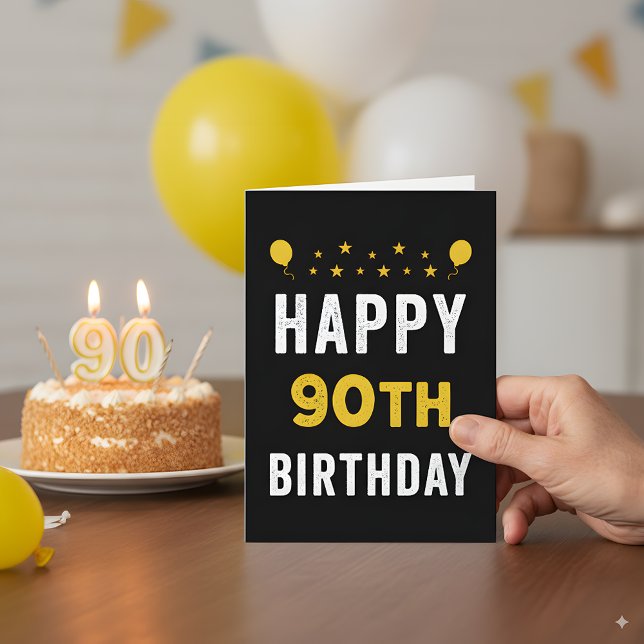Carte Joyeux 90e anniversaire fête de célébration non-ag (Créateur téléchargé)