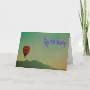 Carte Joyeux 90e anniversaire Hot Air Balloon