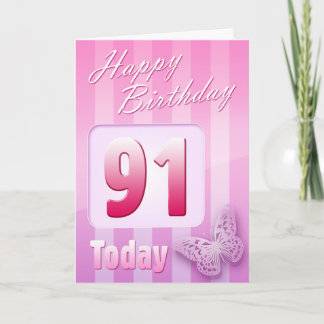 Carte Joyeux 91e anniversaire Grand Mère Grande-tante ma