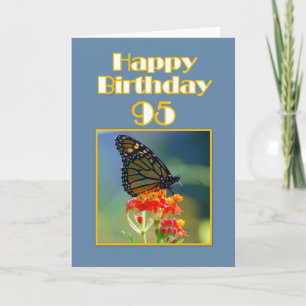 Carte Joyeux 95ème Anniversaire Monarque Papillon