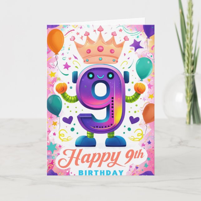 Carte Joyeux 9e anniversaire (Devant)