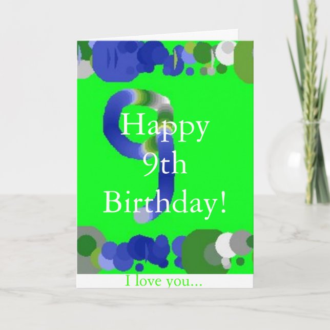 Carte Joyeux 9ème anniversaire ! (Devant)