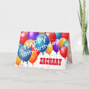 Carte Joyeux Ado 18ème anniversaire avec ballons colorés