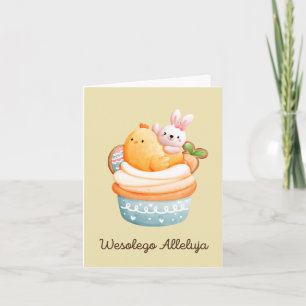 Carte Joyeux Alleluja, polonais Joyeuses Pâques 