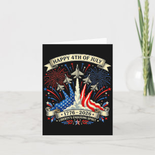 Carte Joyeux américain 1776 2026 États-Unis patriotique