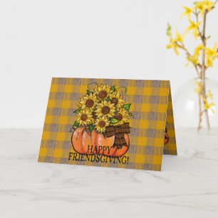 Carte Joyeux Ami-Action !   Citrouille de tournesols
