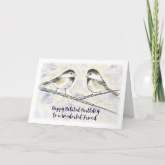 Carte Joyeux Ami d'Anniversaire, Chickadees Douces