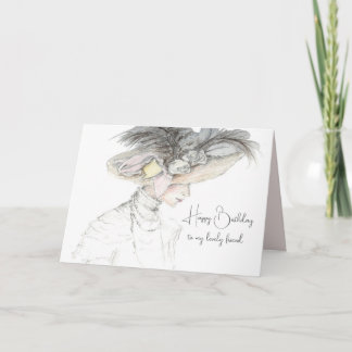 Carte Joyeux Ami d'anniversaire Victorian Femme Casquett