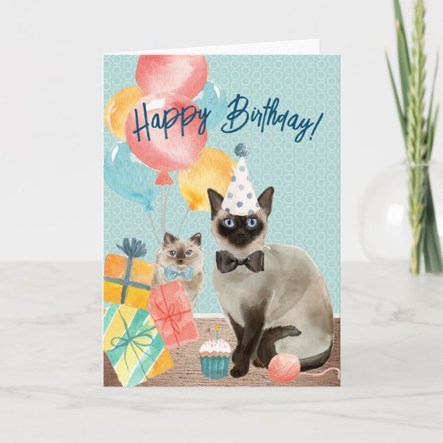 Carte Joyeux Amoureux des chats d'anniversaire | Texte m (Devant)