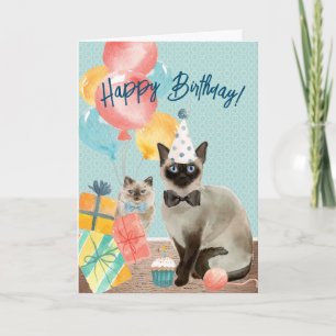 Carte Joyeux Amoureux des chats d'anniversaire   Texte m