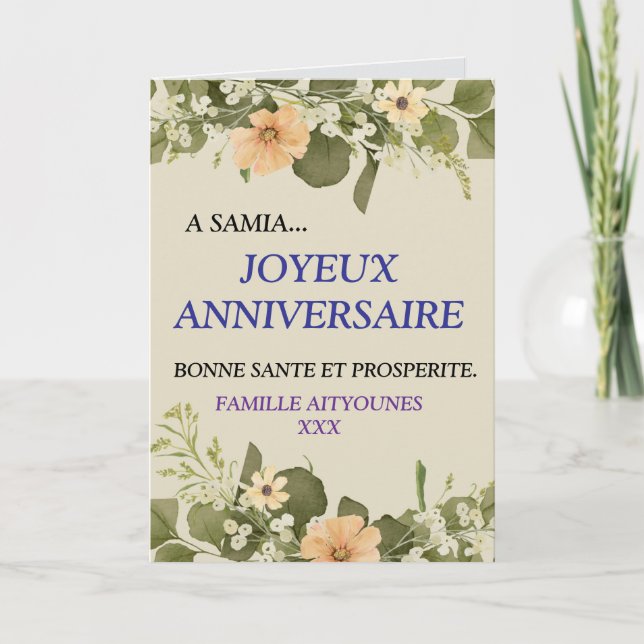 Carte Joyeux anniversaire  (Devant)