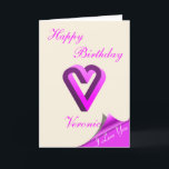 Carte Joyeux anniversaire<br><div class="desc">Its the Impossible In fuchsia,  witan I LOVE YOU message in the corner</div>