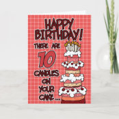 Carte 10 Ans Sur Le Gateau D Anniversaire Zazzle Fr