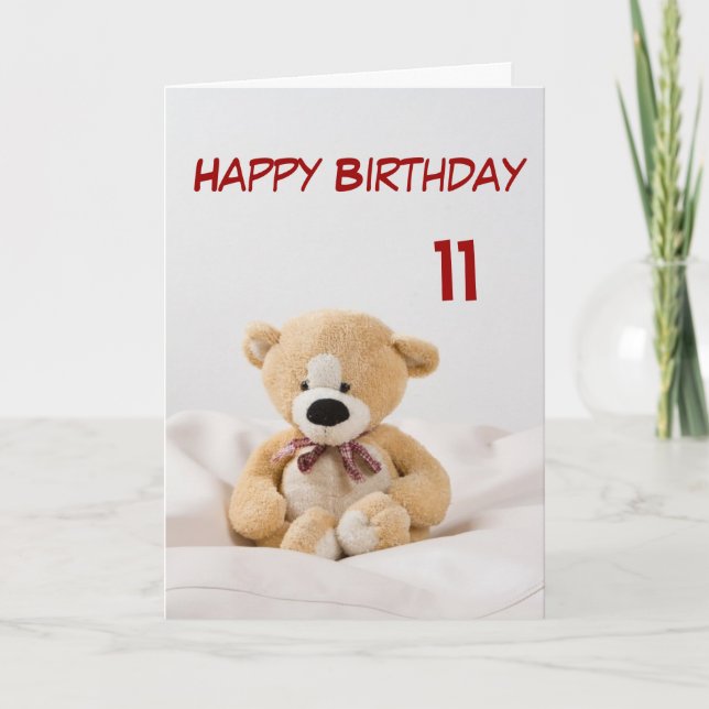 Carte Joyeux Anniversaire 11e Thème Ours En Conflit (Devant)