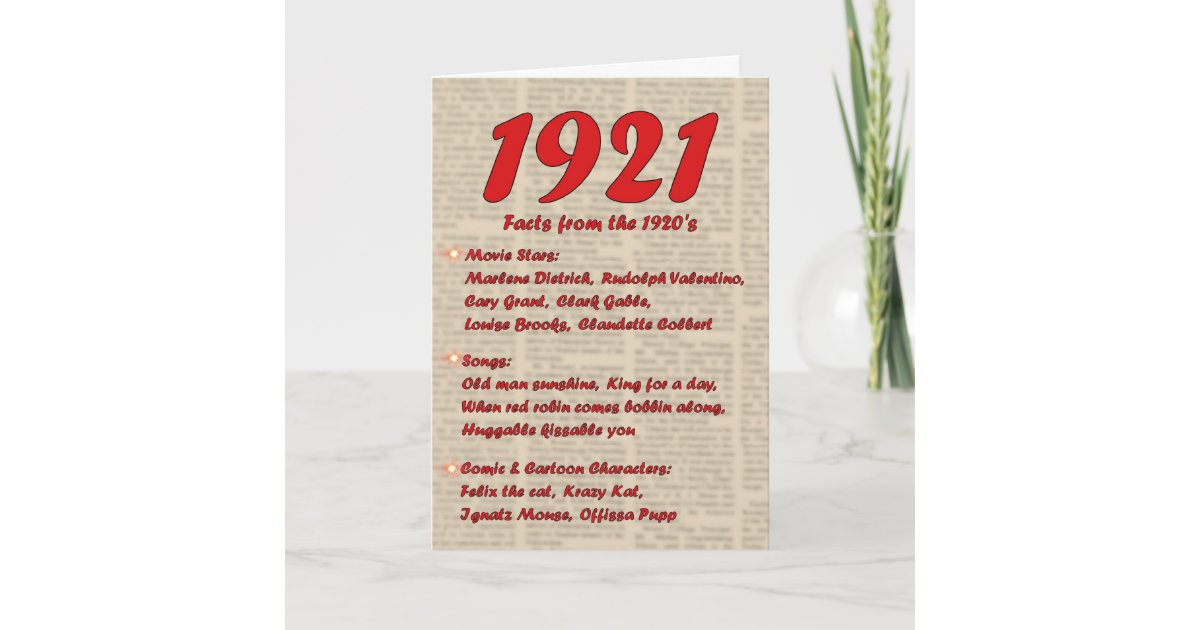 Carte Joyeux Anniversaire 1921 Ans De Twentie Des Annees Zazzle Fr Carte Joyeux Anniversaire 1921 Ans De Twentie Des Annees Zazzle Fr