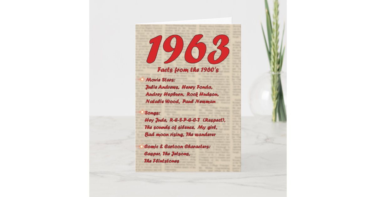 Carte Joyeux Anniversaire 1963 Ans Des Annees 60 60s De Zazzle Fr Carte Joyeux Anniversaire 1963 Ans Des Annees 60 60s De Zazzle Fr