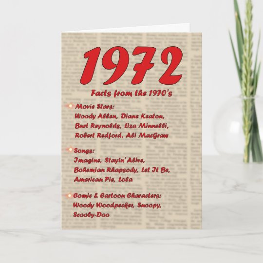 Carte Joyeux Anniversaire 1972 Ans Des Annees 70 De Zazzle Fr