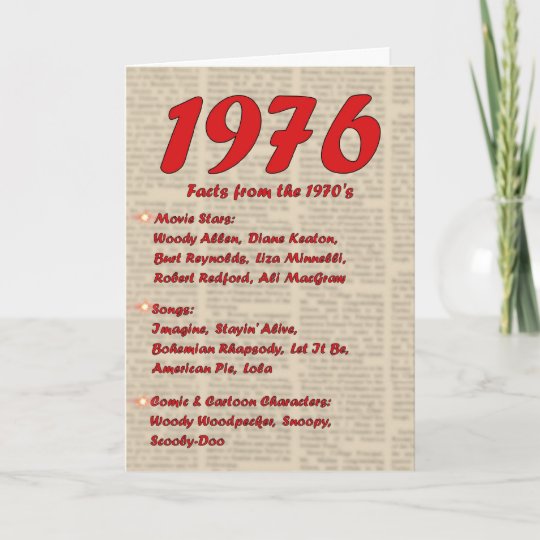 Carte Joyeux Anniversaire 1976 Ans Des Annees 70 De Zazzle Fr