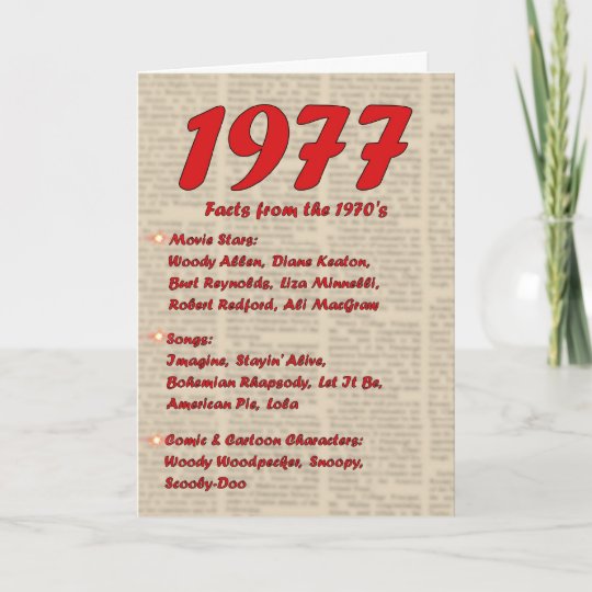 Carte Joyeux Anniversaire 1977 Ans Des Annees 70 De Zazzle Fr