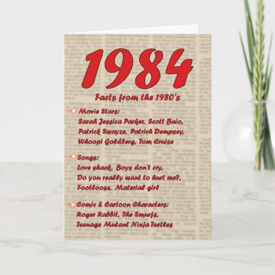 Carte Joyeux Anniversaire 1984 Ans Des Annees 80 80s De Zazzle Fr