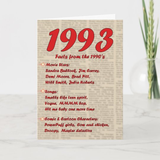 Carte Joyeux Anniversaire 1993 Ans Des Annees 90 90s De Zazzle Fr