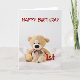 Carte Joyeux anniversaire 1er Teddy Bear Thème