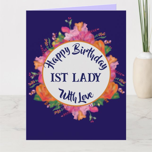 Carte Joyeux Anniversaire 1ère Dame, Épouse du Pasteur F (Devant)