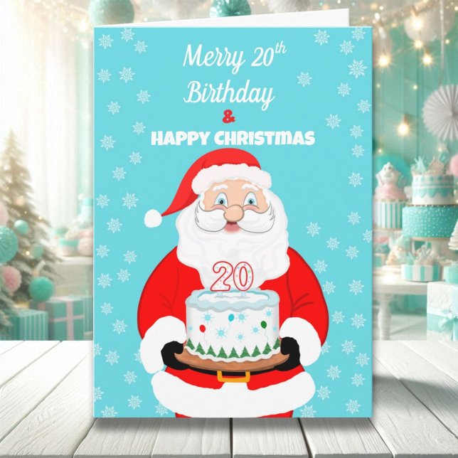 Carte Joyeux anniversaire 20 ans Noël Santa  (Créateur téléchargé)