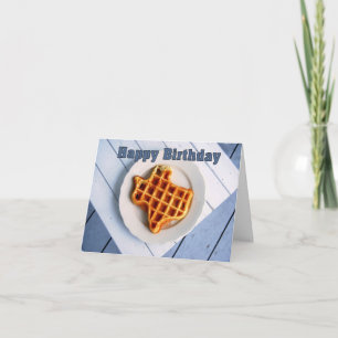 Carte Joyeux anniversaire, 24 août, Texas Waffle