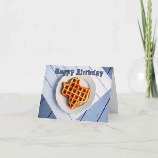 Carte Joyeux anniversaire, 24 août, Texas Waffle (Devant)