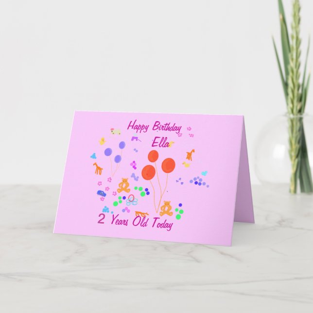 Carte Joyeux anniversaire 2 ans (Devant)