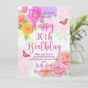 Carte Joyeux Anniversaire 30 ans Peonies Garden