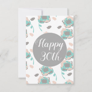 Carte Joyeux Anniversaire 30ème 50ème 60ème Floral