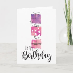 Carte Joyeux anniversaire 3 boîtes cadeaux - Personnalis